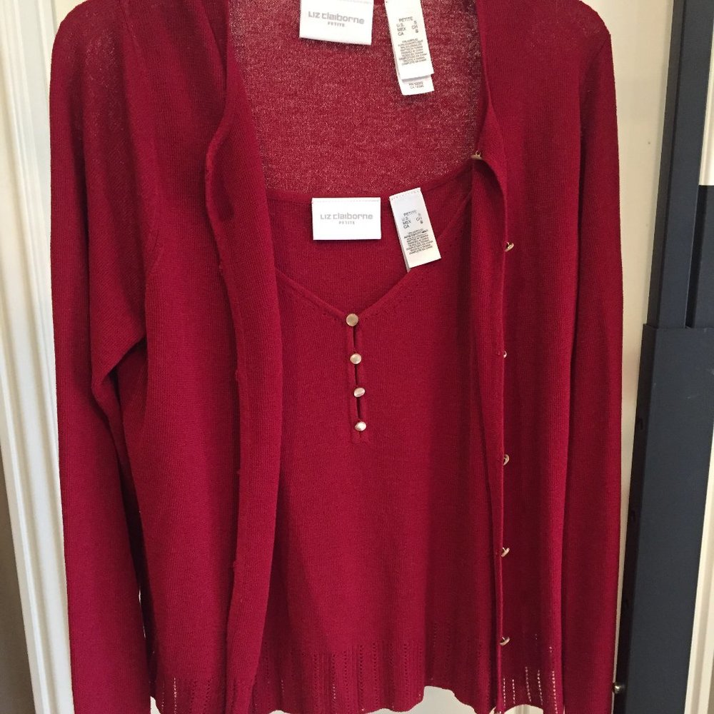 Liz Claiborne Petite Sweater Set Size S
